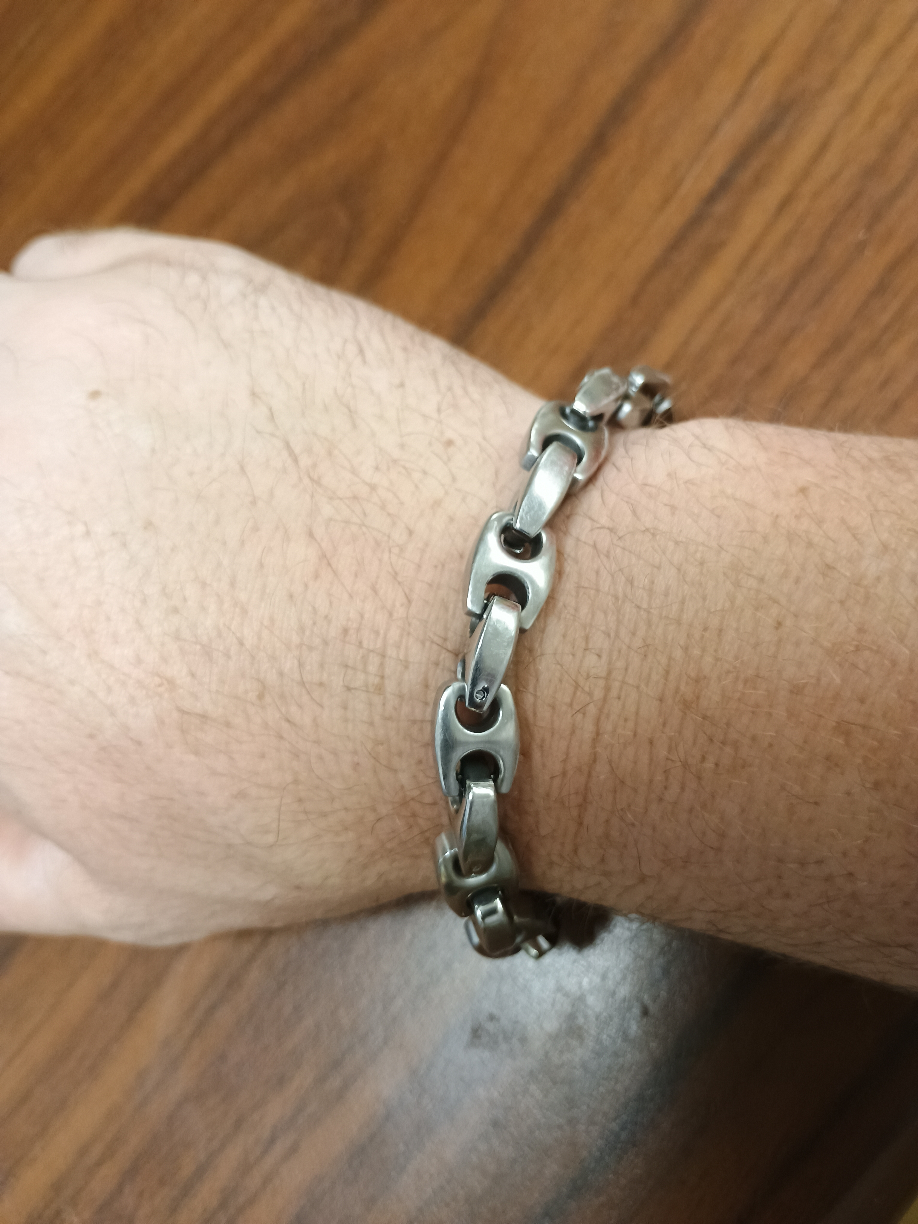 Mens Stainless Steel Mariner Link Bracelet  Silver